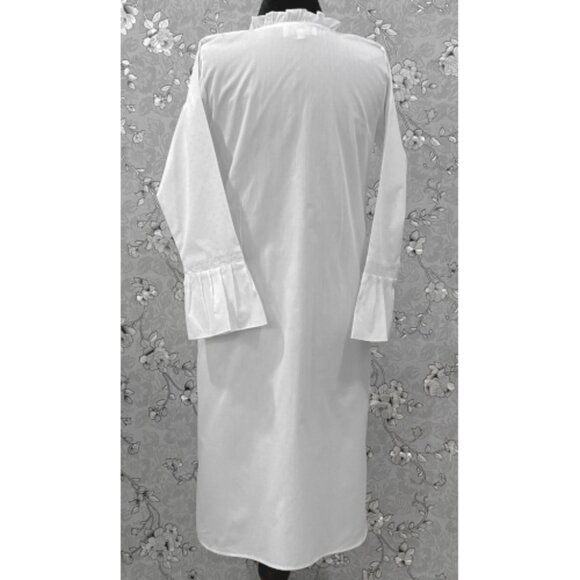 SoieRose 100% Cotton Victorian Nightgown – with Subtle Blue Dots - SR-1204 - Picture 10 of 11